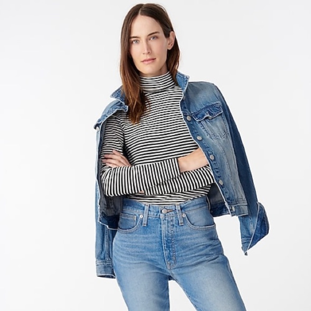 J. Crew Tissue turtleneck T-shirt in stripes